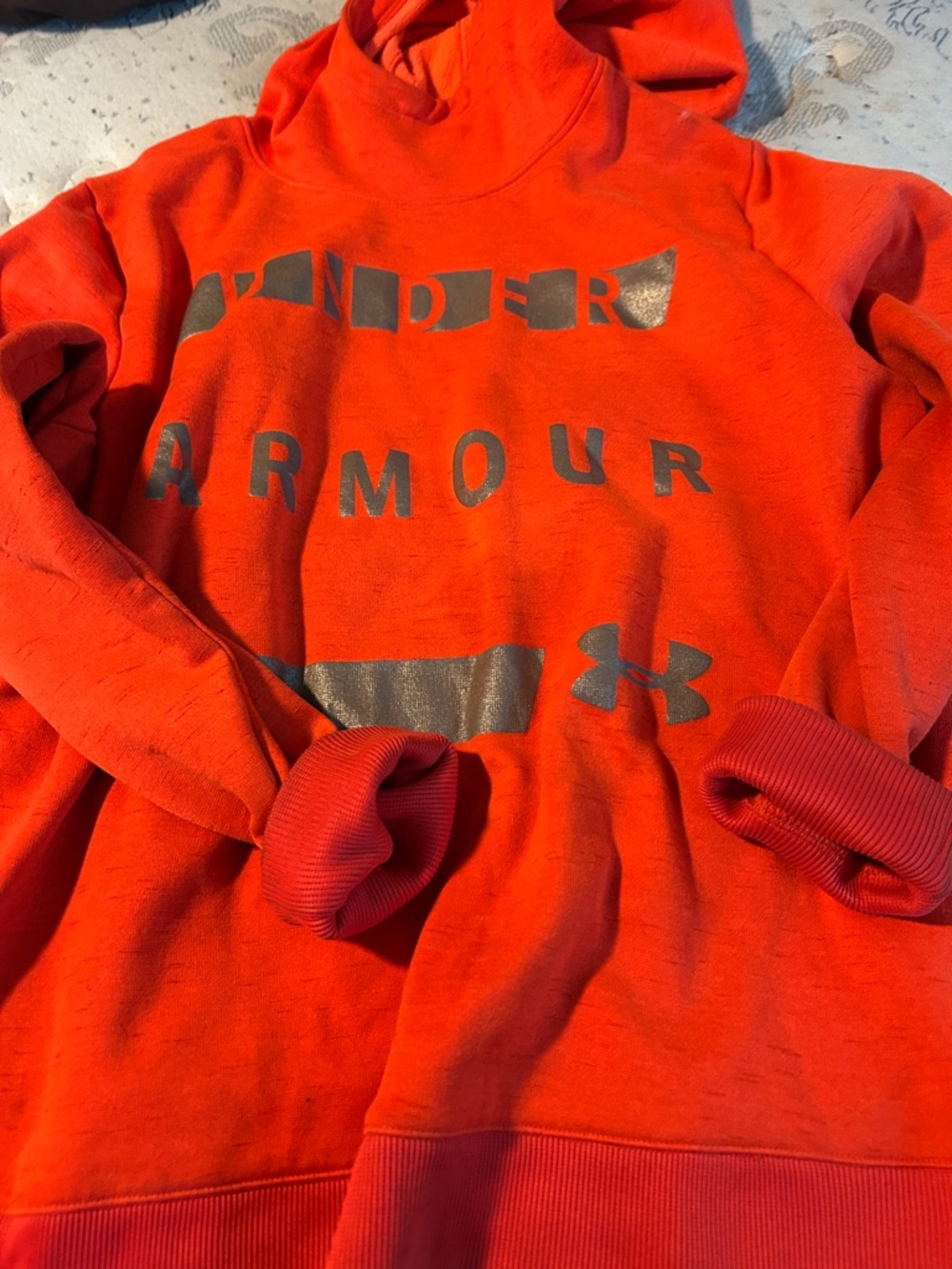 Under Armour Bright Orange Kids Hoodie with Logo